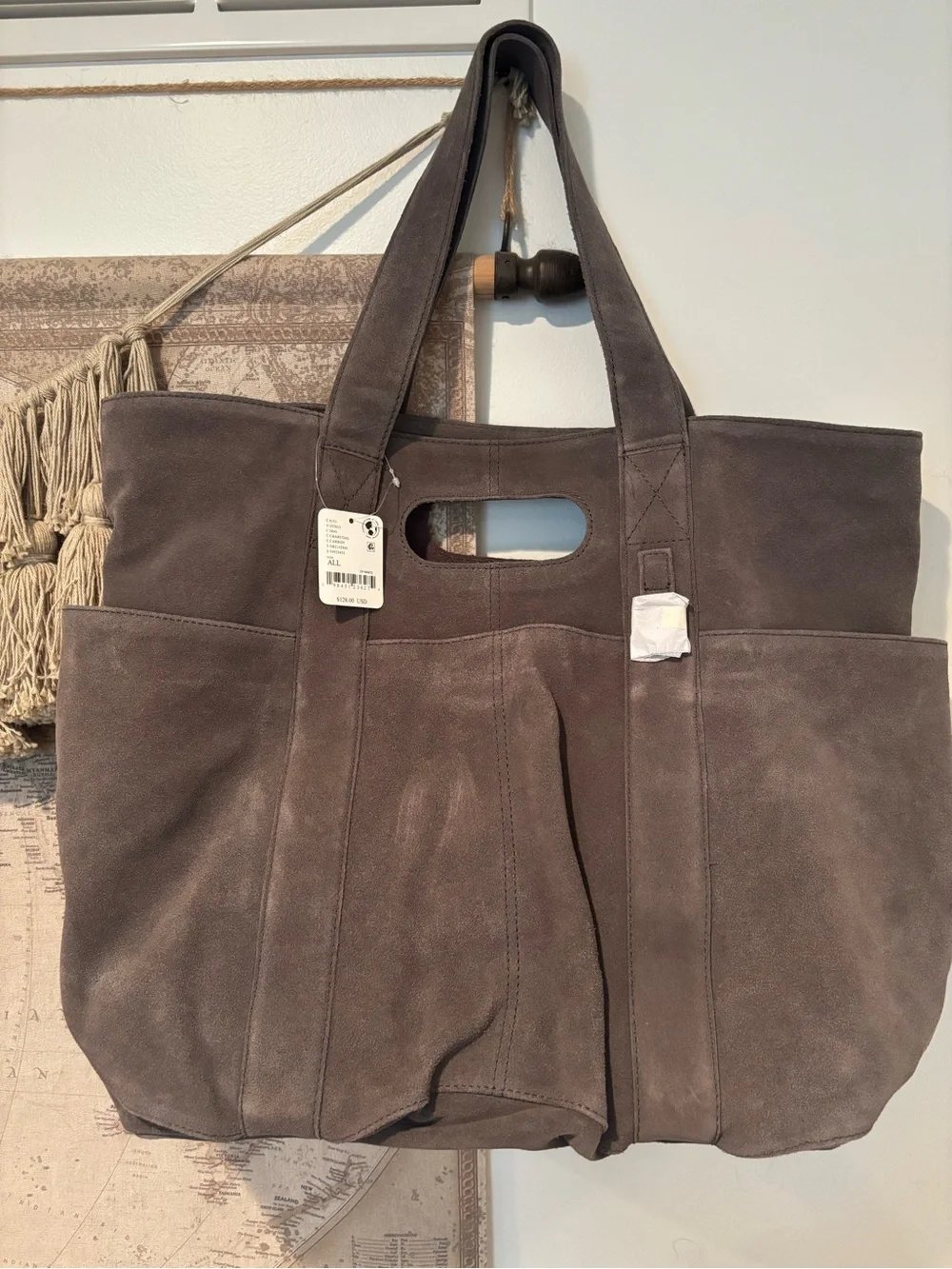 Free People Suede Tote in Taupe